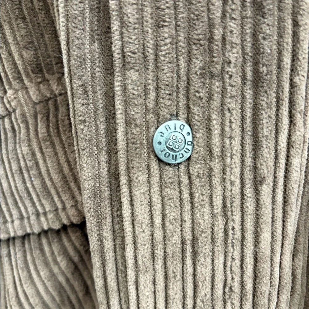 Vtg 90s Anchor‎ Blue Heavy Corduroy Shacket Oversized Brown Shirt Jacket Y2K